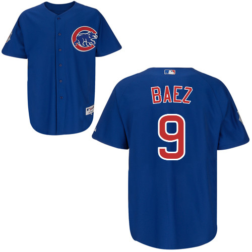 Chicago Cubs 9# Baez Blue Authentic Personalized Alternate Jersey