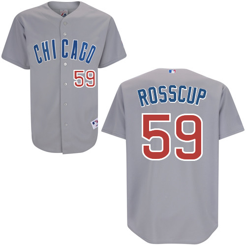 Chicago Cubs 59# Rosscup  Grey Authentic Personalized Road Jersey-2