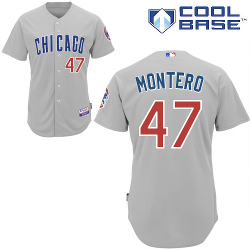 Chicago Cubs 47# Montero Grey Authentic Personalized Road cool Jersey