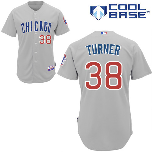 Chicago Cubs 38# Turner Grey Authentic Personalized Road cool Jersey