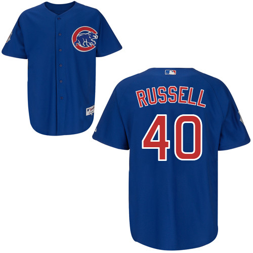 Chicago Cubs 40# Russell Blue Authentic Personalized Alternate Jersey