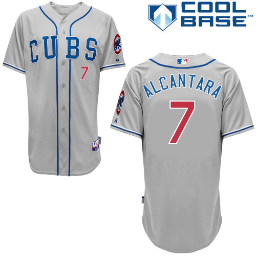 Chicago Cubs 7# Alcantara Grey Authentic Personalized Road cool Jersey
