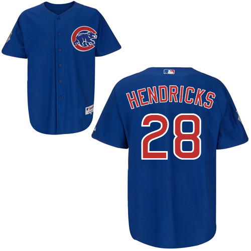 Chicago Cubs 28# Hendricks Blue Authentic Personalized Alternate Jersey