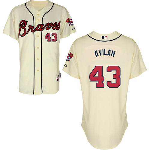 Atlanta Braves #43 Avilan Beige Authentic Personalized Alternate Jersey