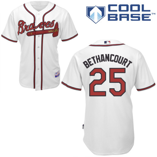 Atlanta Braves #25 Bethancourt White Authentic Personalized Home Jersey