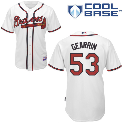 Atlanta Braves #53 Gearrin White Authentic Personalized Home Jersey