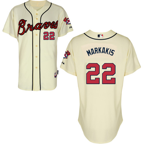 Atlanta Braves #20 Markakis Beige Authentic Personalized Alternate Jersey