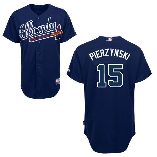 Atlanta Braves #15 Pierzynski Blue Authentic Personalized Alternate Road Jersey