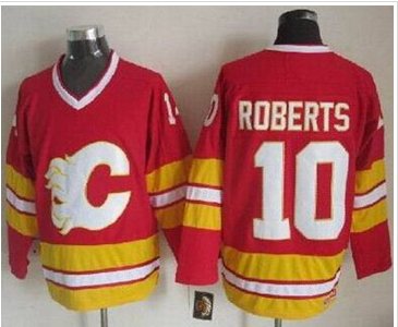 Calgary Flames #10 Gary Roberts Red CCM Throwback Stitched NHL Jersey