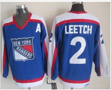 New York Rangers #2 Brian Leetch Blue White CCM Throwback Stitched NHL Jersey New York Rangers #2 Brian Leetch Blue White CCM Throwback Stitched NHL Jersey