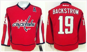 Youth Washington Capitals #19 Nicklas Backstrom Stitched Red NHL Jersey