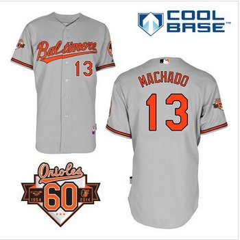 Baltimore Orioles #13 Manny Machado Grey Cool Base Stitched Baseball Jersey