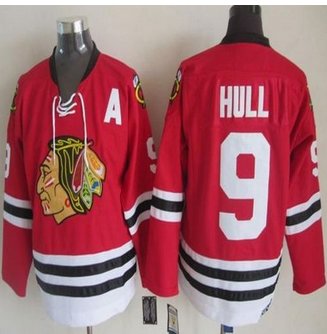 Chicago Blackhawks #9 Bobby Hull Red CCM Throwback Stitched NHL Jersey