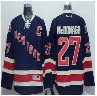 New York Rangers #27 Ryan McDonagh Navy Blue Stitched NHL Jersey