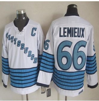 Pittsburgh Penguins #66 Mario Lemieux White-Light Blue CCM Throwback Stitched NHL jersey Pittsburgh Penguins #66 Mario Lemieux White-Light Blue CCM Throwback Stitched NHL jersey