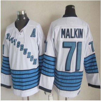 Pittsburgh Penguins #71 Evgeni Malkin White-Light Blue CCM Throwback Stitched NHL jersey Pittsburgh Penguins #71 Evgeni Malkin White-Light Blue CCM Throwback Stitched NHL jersey