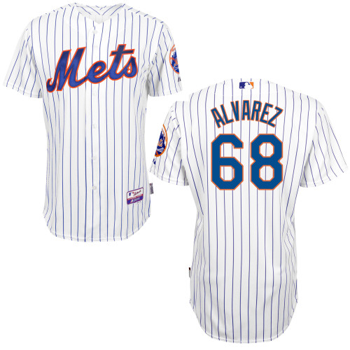 New York Mets #68 Alvarez White 2015 Authentic Personalized Home Jersey