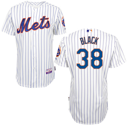 New York Mets #38 Black White 2015 Authentic Personalized Home Jersey