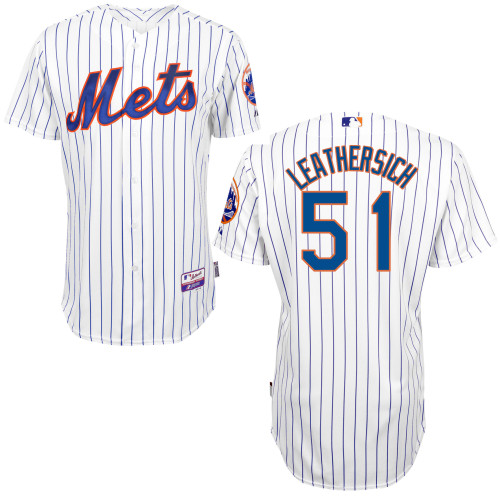 New York Mets #51 Leathersich White 2015 Authentic Personalized Home Jersey