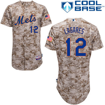 New York Mets #12 Lagares Authentic Personalized Alternate Camo Jersey