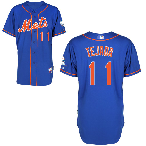 New York Mets #11 Tejada Blue Authentic Personalized Alternate Home Jersey