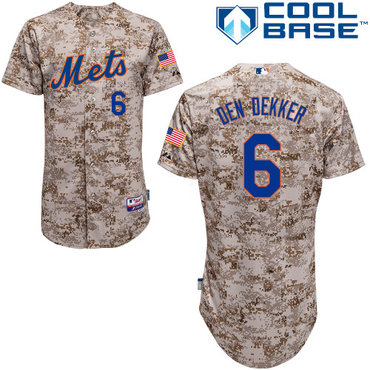 New York Mets #6 Dendekker Authentic Personalized Alternate Camo Jersey