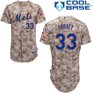 New York Mets #33 Harvey Authentic Personalized Alternate Camo Jersey