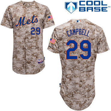 New York Mets #29 Campbll Authentic Personalized Alternate Camo Jersey