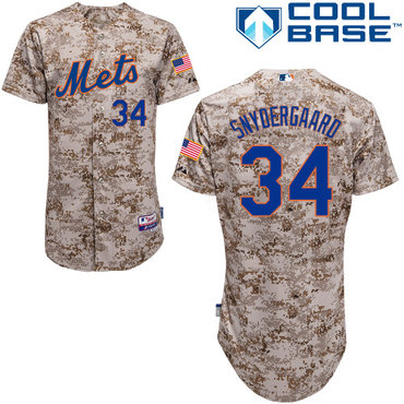 New York Mets #34 Snydergaaro Authentic Personalized Alternate Camo Jersey