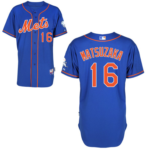 New York Mets #16 Matsuzaka Blue Authentic Personalized Alternate Home Jersey
