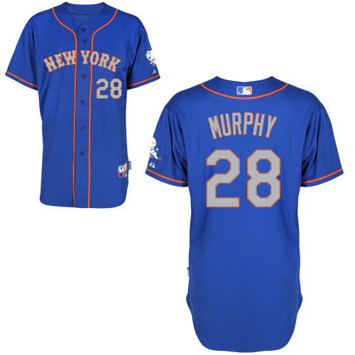 New York Mets #28 Murphy  Blue Authentic Personalized Alternate Road Jersey