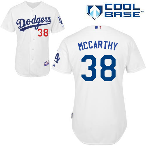 Los Angeles Dodgers#38 Mccarthy Majestic Authentic White Jersey