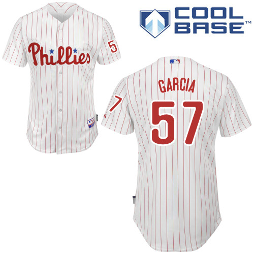 Philadelphia Phillies 2015#57 Garcia Personalized Home White Jersey
