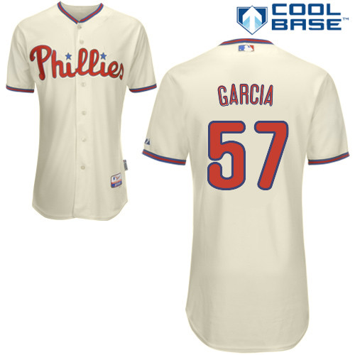 Philadelphia Phillies 2015#57 Garcia Personalized Home Beige Jersey