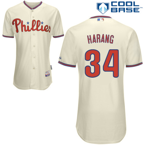 Philadelphia Phillies 2015#34 Harang Personalized Home Beige Jersey