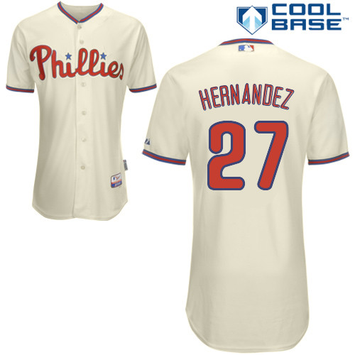 Philadelphia Phillies 2015#27 Hernandez Personalized Home Beige Jersey