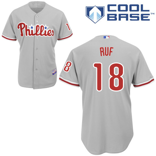 Philadelphia Phillies 2015#18 Ruf Personalized Home Gray Jersey