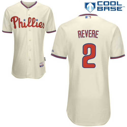 Philadelphia Phillies 2015#2 Revere Personalized Home Beige Jersey