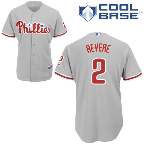 Philadelphia Phillies 2015#2 Revere Personalized Home Gray Jersey