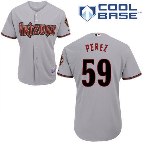 Arizona Diamondbacks #59 Perez Grey Authentic Personalized Road cool Jersey