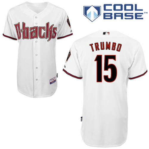 Arizona Diamondbacks #15 Trumbo White Authentic Personalized Home cool Jersey
