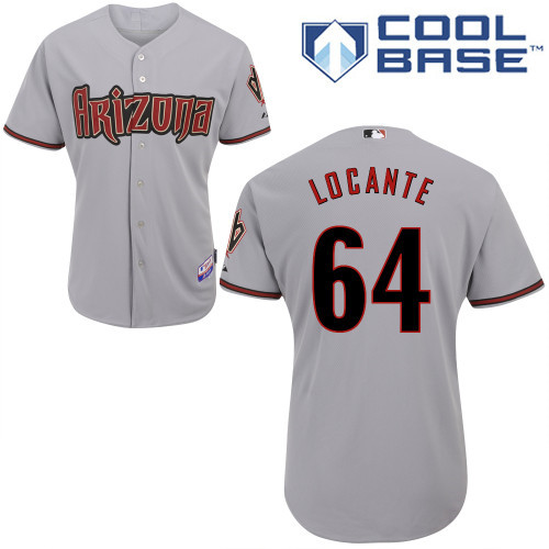 Arizona Diamondbacks #64 Locante Grey Authentic Personalized Road cool Jersey