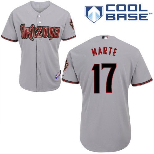 Arizona Diamondbacks #17 Marte Grey Authentic Personalized Road cool Jersey