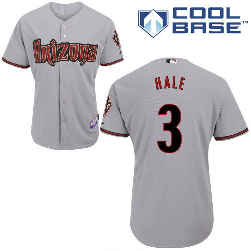 Arizona Diamondbacks #3 Hale Grey Authentic Personalized Road cool Jersey