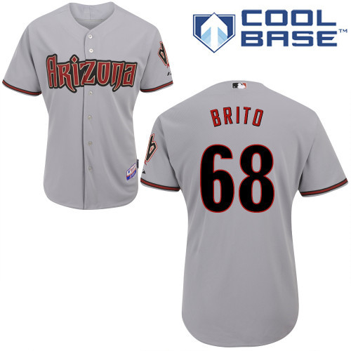Arizona Diamondbacks #68 Brito Grey Authentic Personalized Road cool Jersey