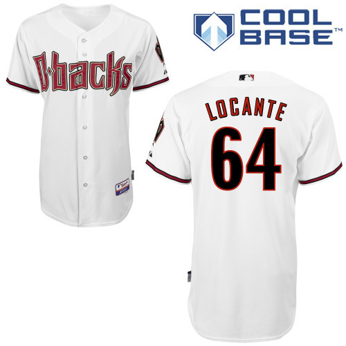 Arizona Diamondbacks #64 Locante White Authentic Personalized Home cool Jersey