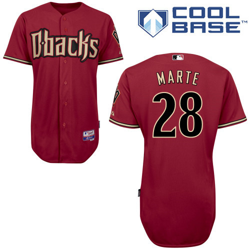 Arizona Diamondbacks #28 Marte Red Authentic Personalized Alternate cool Jersey