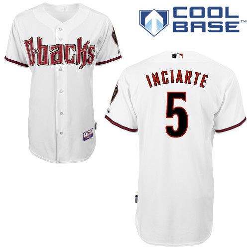 Arizona Diamondbacks #5 Ingiarte White Authentic Personalized Home cool Jersey