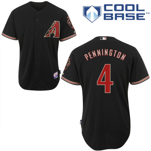 Arizona Diamondbacks #4 Pennington Black Authentic Personalized Alternate Home cool Jersey