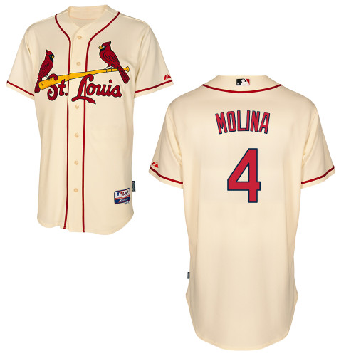 St.Louis Cardinals #4 Molina Beige  Baseball Jersey